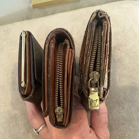 Louis Vuitton Brown and Gold Monogram Wallet Trio - Picture 6 of 13